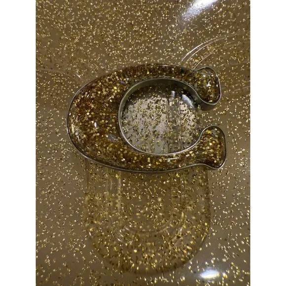 Coach Gold Glitter Jelly Crossbody Bag With Adjustable Strap & "C" Buckle Accent - Picture 4 of 14